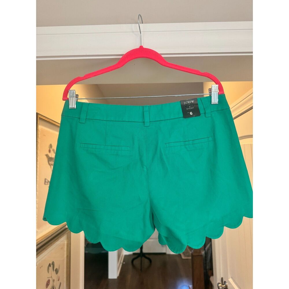 J.Crew Scalloped Edge Shorts • Teal Green • Size 6 • NWT •‎ Preppy - Picture 3 of 5